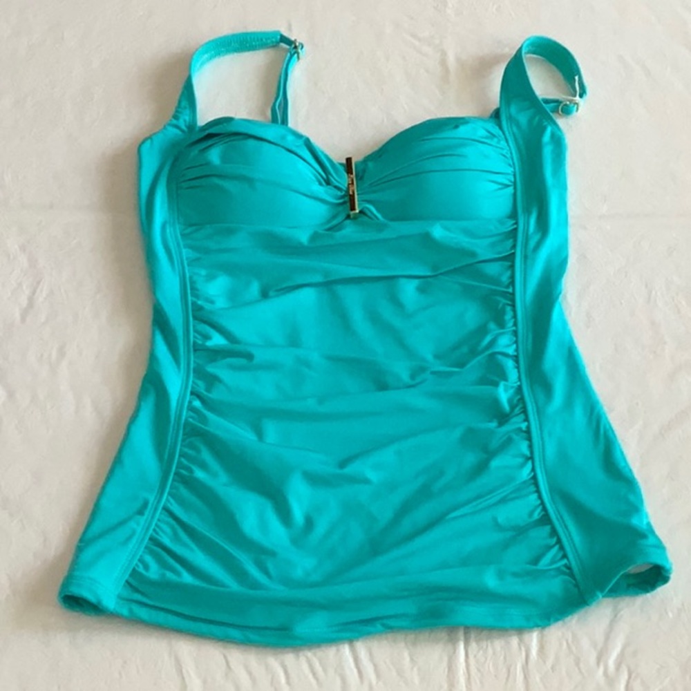 Lisa Blue Tankini Top SPLASH OF COLOR  -Deep Aqua (#46)